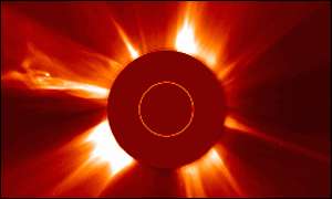 Major flare erupts on sun Feb'2000